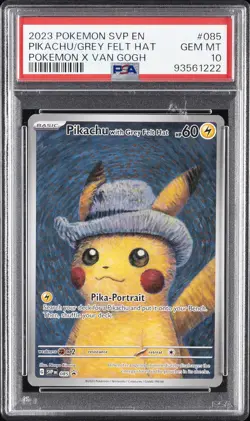 2023 POKEMON SVP EN-SV BLACK STAR PROMO #085 PIKACHU WITH GREY FELT HAT PSA 10 - Image 1