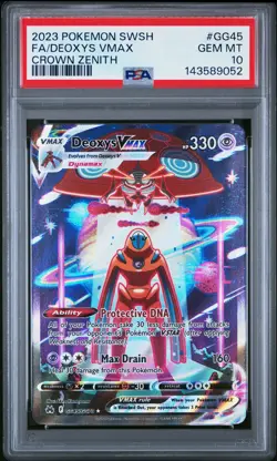 2023 POKEMON SWORD & SHIELD CROWN ZENITH #GG45 FULL ART/DEOXYS VMAX PSA 10 - Image 1