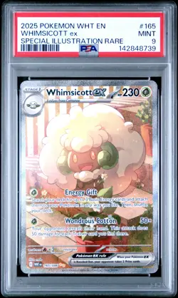 2025 POKEMON WHT EN-WHITE FLARE SPECIAL ILLUSTRATION RARE WHIMSICOTT EX PSA 9 - Image 1