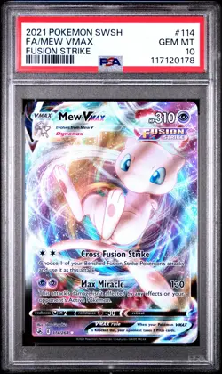 POKEMON 2021 FA/MEW VMAX SWORD & SHIELD FUSION STRIKE #114 PSA 10 - Image 1