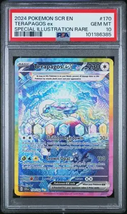 2024 POKEMON STELLAR CROWN #170 TERAPAGOS ex SPECIAL ILLUSTRATION RARE PSA 10 - Image 1