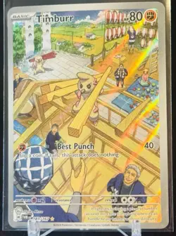 Timburr 183/167 Illustration Rare - Twilight Masquerade - Full Art IR NM Pokemon - Image 1