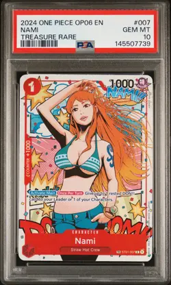 2024 ONE PIECE OP06-WINGS OF THE CAPTAIN TREASURE RARE #007 NAMI PSA 10 - Image 1