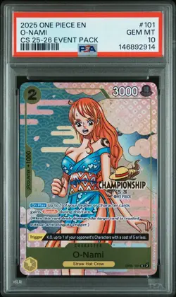 2025 ONE PIECE CHAMPIONSHIP 2025-26 EVENT PACK #101 O-NAMI PSA 10 - Image 1