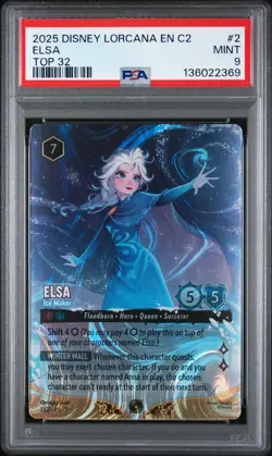 2025 DISNEY LORCANA EN C2-LORCANA CHALLENGE PROMO TOP 32 ELSA - ICE MAKER PSA 9 - Image 1