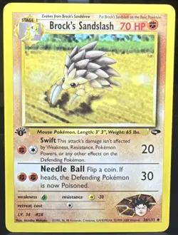 Pokemon TCG Brock's Sandslash 36/132 Gym Challenge 1st Edition Regular Card - Image 1