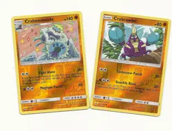 RARE CRABOMINABLE & CRABRAWLER UNBROKEN BONDS POKEMON CARD SET -REV HOLO-NM/M - Image 1