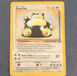 Pokemon Snorlax Jungle Rare Basic Regular Pokemon TCG Card #27/64 90 HP 1999 - Image 1