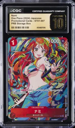 2024 ONE PIECE JPN PROMO CARDS PRB STORAGE BOX #ST01-007 NAMI CGC 10 PRISTINE - Image 1