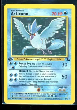 Pokemon TCG Articuno 1st Edition Holo Rare Card 2/62 Fossil - See Pics - Image 1