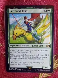 Bartz and Boko Final Fantasy Magic The Gathering MTG Card green rare bird human - Image 1