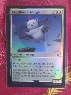 FOIL Cloudbound Moogle Final Fantasy Magic The Gathering MTG Card White Creature - Image 1