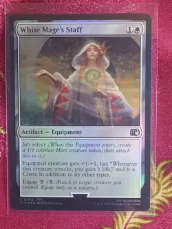 FOIL White Mage's Staff Final Fantasy Magic The Gathering MTG Card Artifact - Image 1