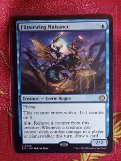 Flitterwing Nuisance Lorwyn Eclipsed Magic The Gathering MTG Card Blue Faerie - Image 1