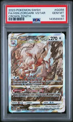 2023 POKEMON SWORD & SHIELD CROWN ZENITH FULL ART/HISUIAN ZOROARK VSTAR PSA 10 - Image 1