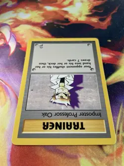 Imposter Professor Oak 102/130 NM Non Holo Rare Base Set 2 WoTC 2000 Pokemon TCG - Image 3