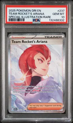 2025 POKEMON DRI SPECIAL ILLUSTRATION RARE #237 TEAM ROCKET'S ARIANA PSA 10 - Image 1