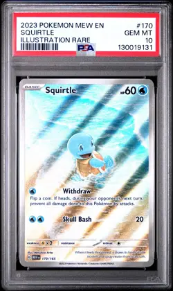 2023 POKEMON MEW EN-151 ILLUSTRATION RARE #170 SQUIRTLE PSA 10 - Image 1