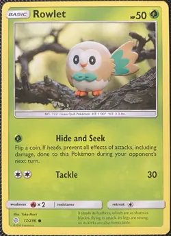 Rowlet 17/236 Sm-Cosmic Eclipse Regular - Pokemon Card - Image 1