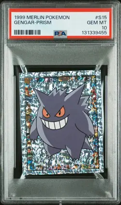 PSA 10 GEM MINT 1999 MERLIN POKEMON S15 GENGAR-PRISM - Image 1