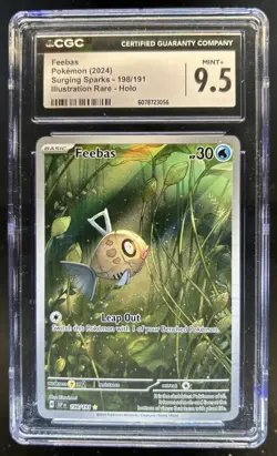 2024 Pokemon Surging Sparks Feebas Full Art #198/191 CGC 9.5 - Image 1