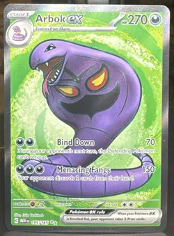Pokemon Pokemon TCG Arbok ex 185/165 Sv: Scarlet & Violet 151 Full Art Holo Card - Image 1