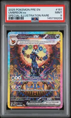 2025 POKEMON PRISMATIC EVOLUTIONS SPECIAL ILLUSTRATION RARE UMBREON EX PSA 9 - Image 1