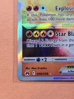 2023 Pokemon SWSH Charizard V Star Holo Crown Zenith 019/159 MINT Card - Image 5