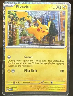 Pokemon TCG Pikachu 006/015 McDonald's 2023 Promo Holo Card - Image 1