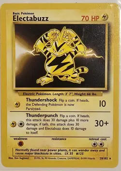 Pokemon TCG - Electabuzz 20/102 - Rare Unlimited Base Set Unlimited - Image 1