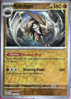 Kabutops Reverse Holo Rare - 141/165 - Scarlet & Violet 151 Pokemon 2023 - Image 1