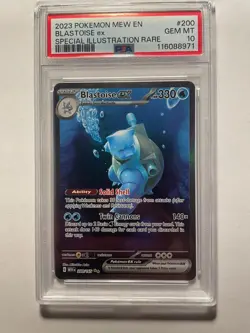 2023 POKEMON MEW EN-151 SPECIAL ILLUSTRATION RARE #200 BLASTOISE EX PSA 10 - Image 1