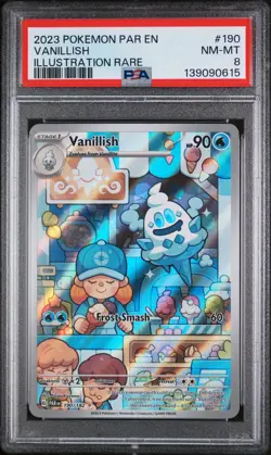 2023 POKEMON PAR EN-PARADOX RIFT ILLUSTRATION RARE #190 VANILLISH PSA 8 - Image 1