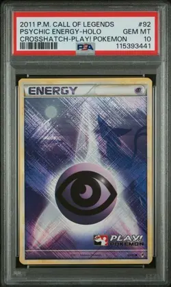 2011 POKEMON CALL OF LEGENDS #92 PSYCHIC ENERGY-HOLO CROSSHATCH-PLAY! PSA 10 - Image 1