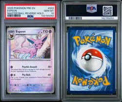PSA 10 Espeon MASTER BALL 033/131 Pokemon Prismatic Evolutions ENGLISH GEM MINT - Image 3