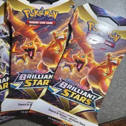 Pokemon Sword & Shield Brilliant Stars Sleeved Booster Pack Sealed 5 Packs 820650809972 - Image 2