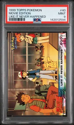 1999 TOPPS POKEMON THE MOVIE LIKE IT NEVER HAPPENED #40 MOVIE EDITION PSA 9 - Image 1
