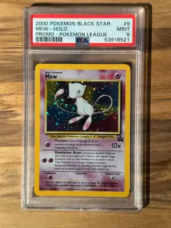 Pokemon Black Star Mew League Promo PSA 9 PSA # 53918521 SWIRL - Image 1
