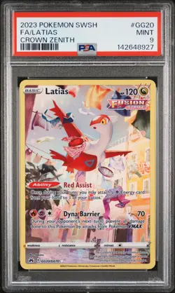 2023 POKEMON SWORD & SHIELD CROWN ZENITH #GG20 FULL ART/LATIAS PSA 9 - Image 1