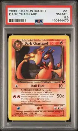 2000 POKEMON ROCKET #21 DARK CHARIZARD PSA 8.5 - Image 1
