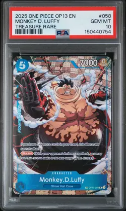 2025 ONE PIECE OP13-CARRYING ON HIS WILL TREASURE RARE MONKEY D. LUFFY PSA 10 - Image 1