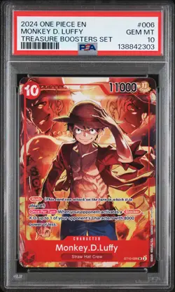2024 ONE PIECE PROMOS TREASURE BOOSTERS SET #006 MONKEY D. LUFFY PSA 10 - Image 1
