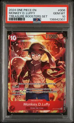 2024 ONE PIECE PROMOS TREASURE BOOSTERS SET #006 MONKEY D. LUFFY PSA 10 - Image 1