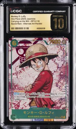 2025 ONE PIECE JPN CARRYING ON HIS WILL SR AA MONKEY D. LUFFY CGC 10 PRISTINE - Image 1