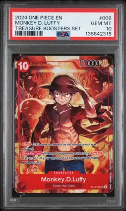 2024 ONE PIECE PROMOS TREASURE BOOSTERS SET #006 MONKEY D. LUFFY PSA 10 - Image 1