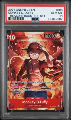2024 ONE PIECE PROMOS TREASURE BOOSTERS SET #006 MONKEY D. LUFFY PSA 10 - Image 1