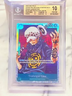 2022 One Piece TRAFALGAR LAW BGS 10 PRISTINE Super Pre-Release ST02-009 - Image 1