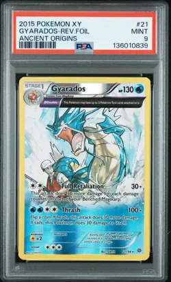 Pokemon Gyarados XY Ancient Origins Reverse Holo Θ Double 21/98 Holo Rare PSA 9 - Image 1