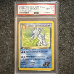 1st Edition Sabrina's Golduck PSA 10 30/132 Gym Challenge Pokemon TCG - Image 1