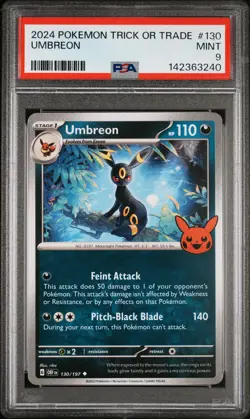 2024 POKEMON TRICK OR TRADE #130 UMBREON PSA 9 - Image 1
